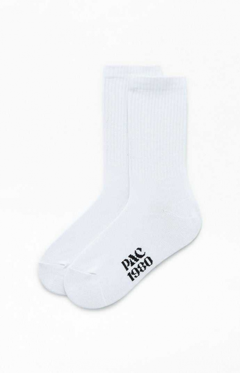 WHITE PacSun PAC 1980 Crew Socks | TULYRGO-31