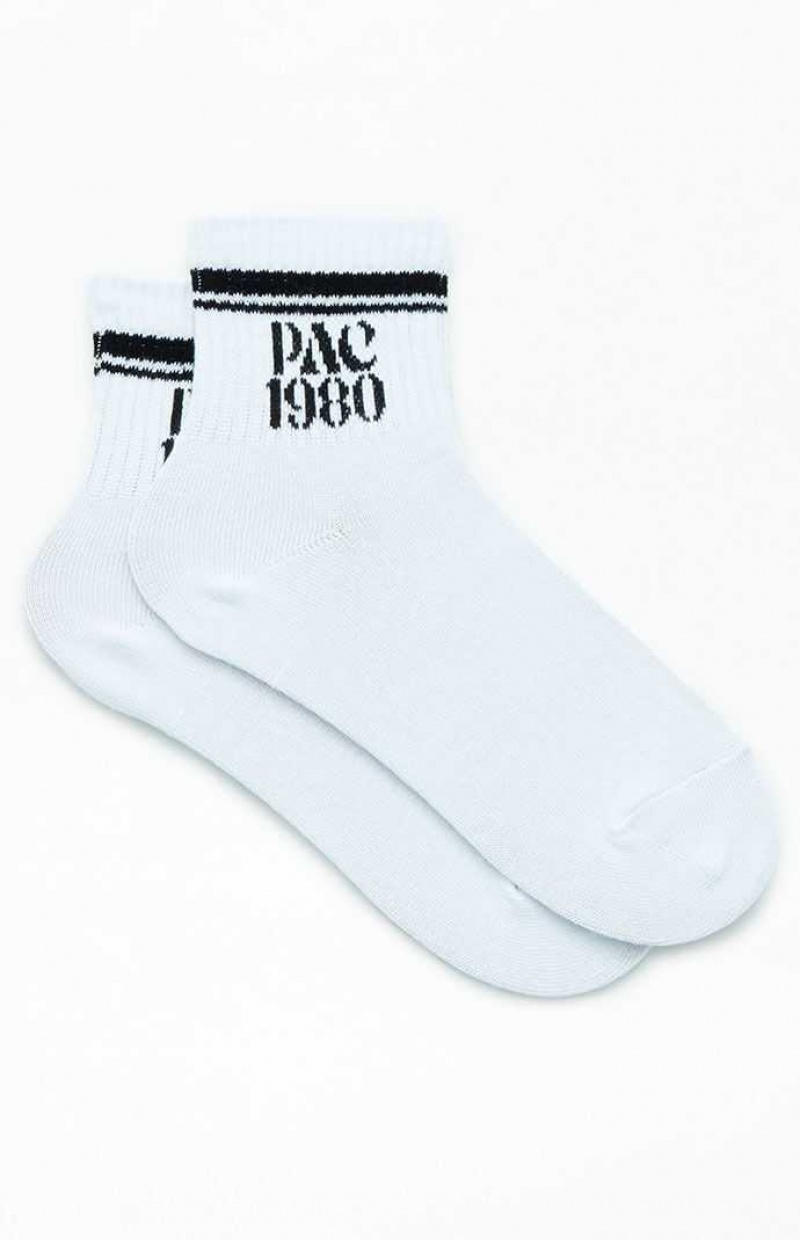 WHITE PacSun PAC 1980 Quarter Socks | QDFHCWM-23