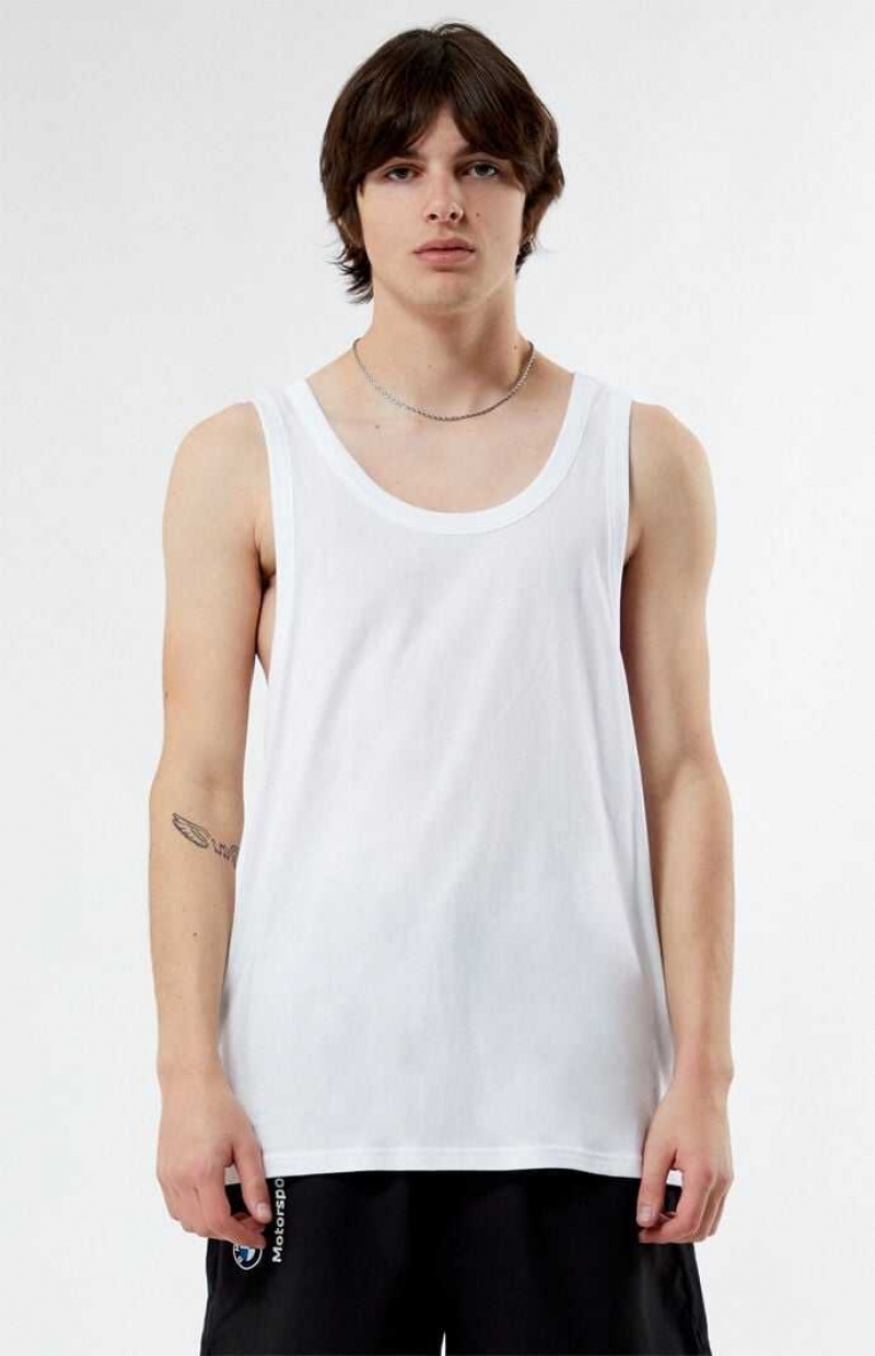 WHITE PacSun PS Basics Eco Sage Tank Top | GDLCRAY-24