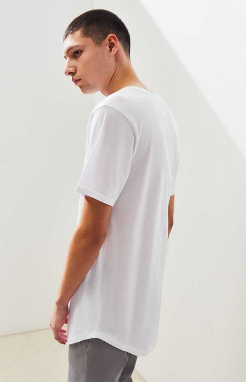 WHITE PacSun PS Basics Willem Scallop T-Shirt | CIUGPHJ-60