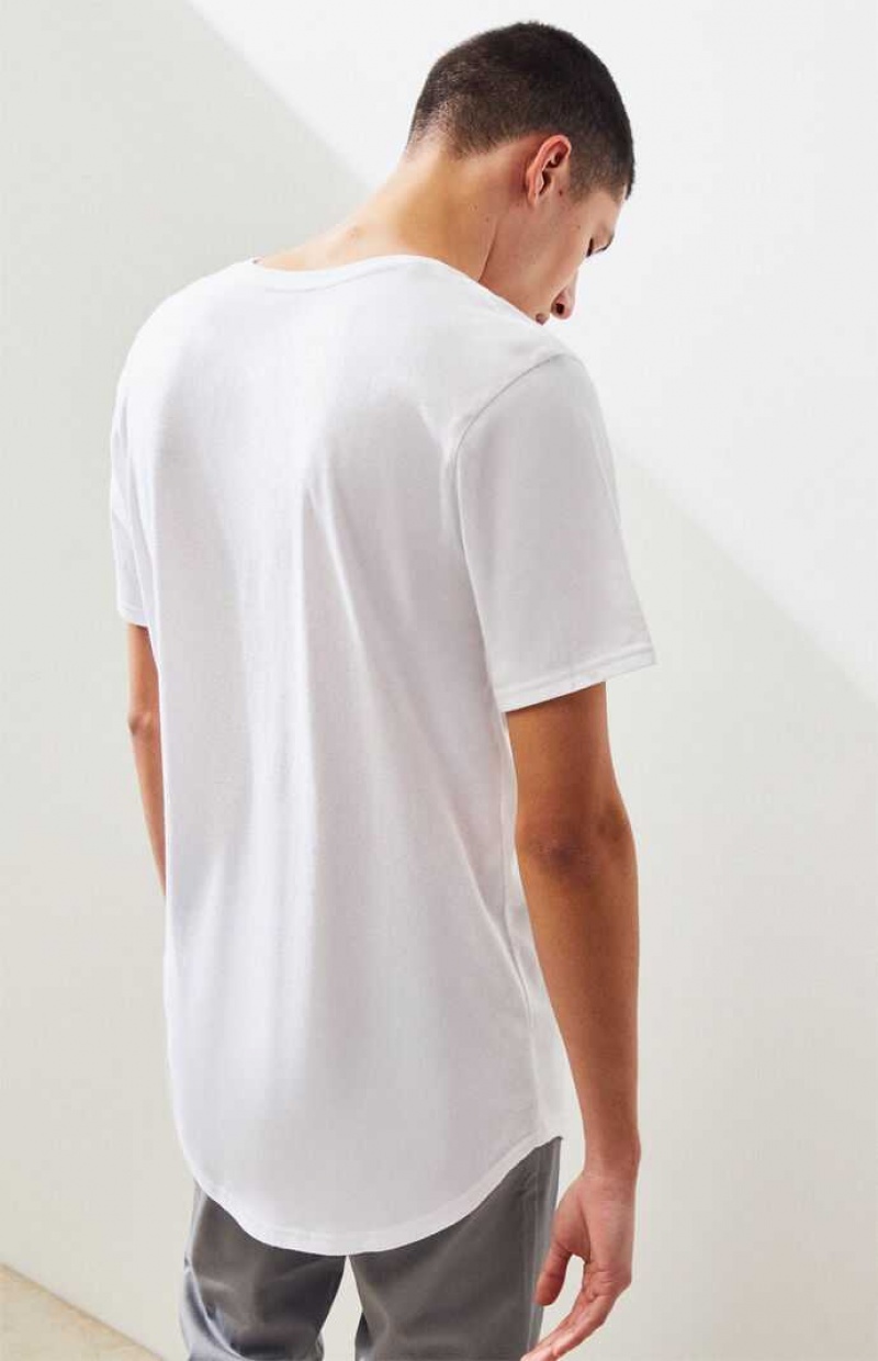 WHITE PacSun PS Basics Willem Scallop T-Shirt | CIUGPHJ-60