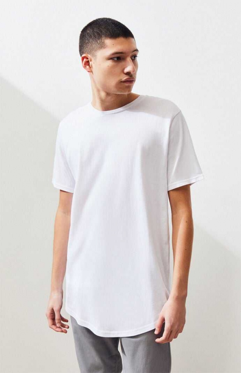 WHITE PacSun PS Basics Willem Scallop T-Shirt | CIUGPHJ-60