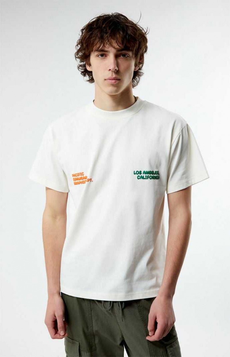 WHITE PacSun Pacific Sunwear Graphic Dept. T-Shirt | VBSFAMW-52