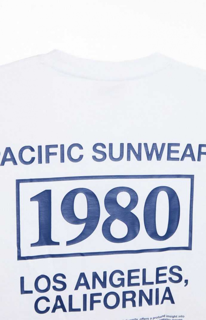 WHITE PacSun Pacific Sunwear LA 1980 T-Shirt | SNVIDPB-35