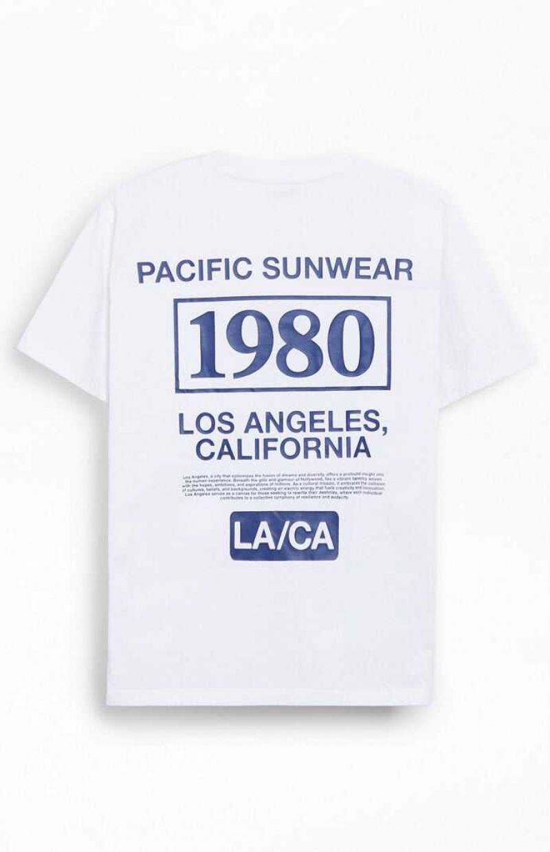 WHITE PacSun Pacific Sunwear LA 1980 T-Shirt | SNVIDPB-35