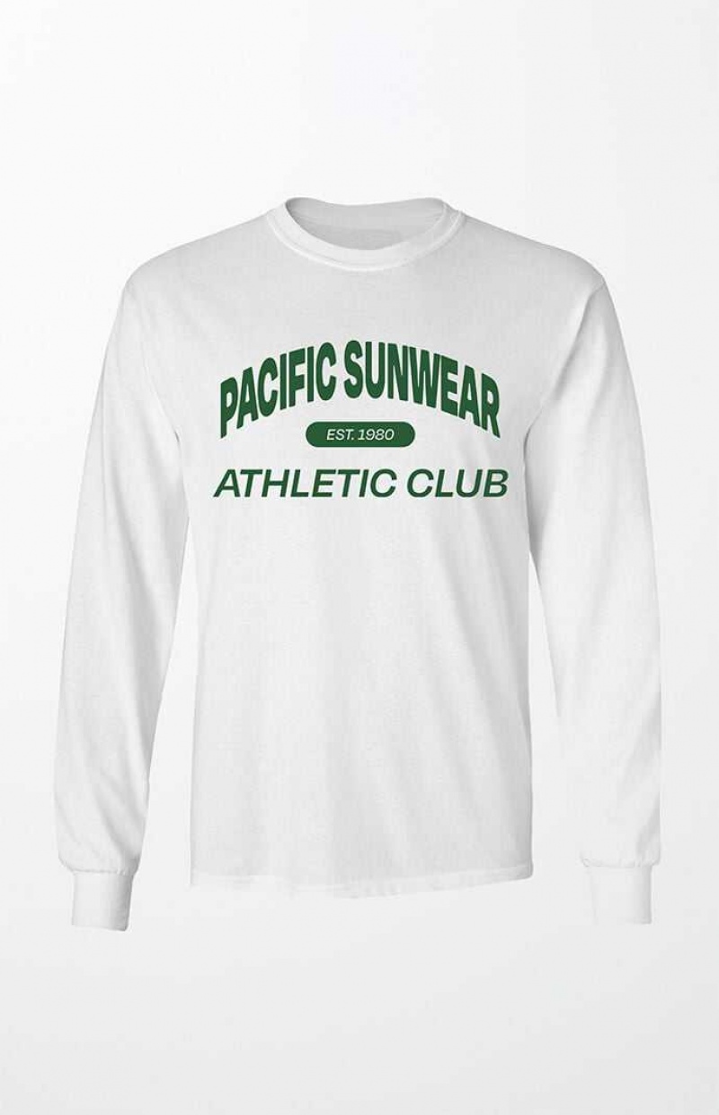 WHITE PacSun Pacific Sunwear Long Sleeve T-Shirt | TIAXJLV-78