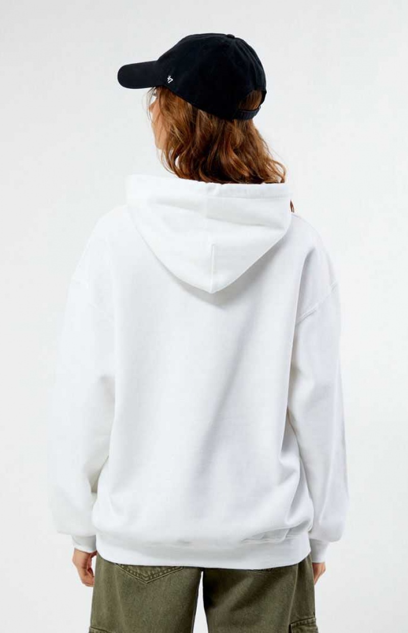 WHITE PacSun Pacific Sunwear Off Center Hoodie | FQHPYXG-25