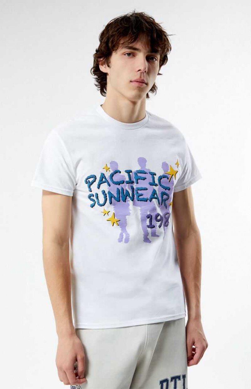 WHITE PacSun Pacific Sunwear Starfade T-Shirt | DAUWRKX-28