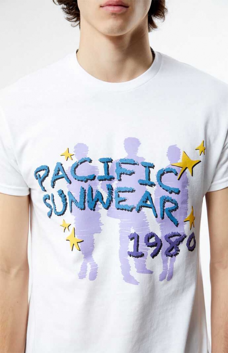 WHITE PacSun Pacific Sunwear Starfade T-Shirt | DAUWRKX-28