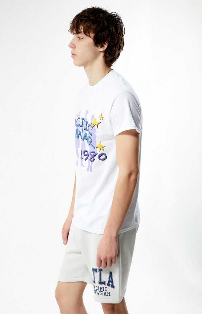 WHITE PacSun Pacific Sunwear Starfade T-Shirt | DAUWRKX-28