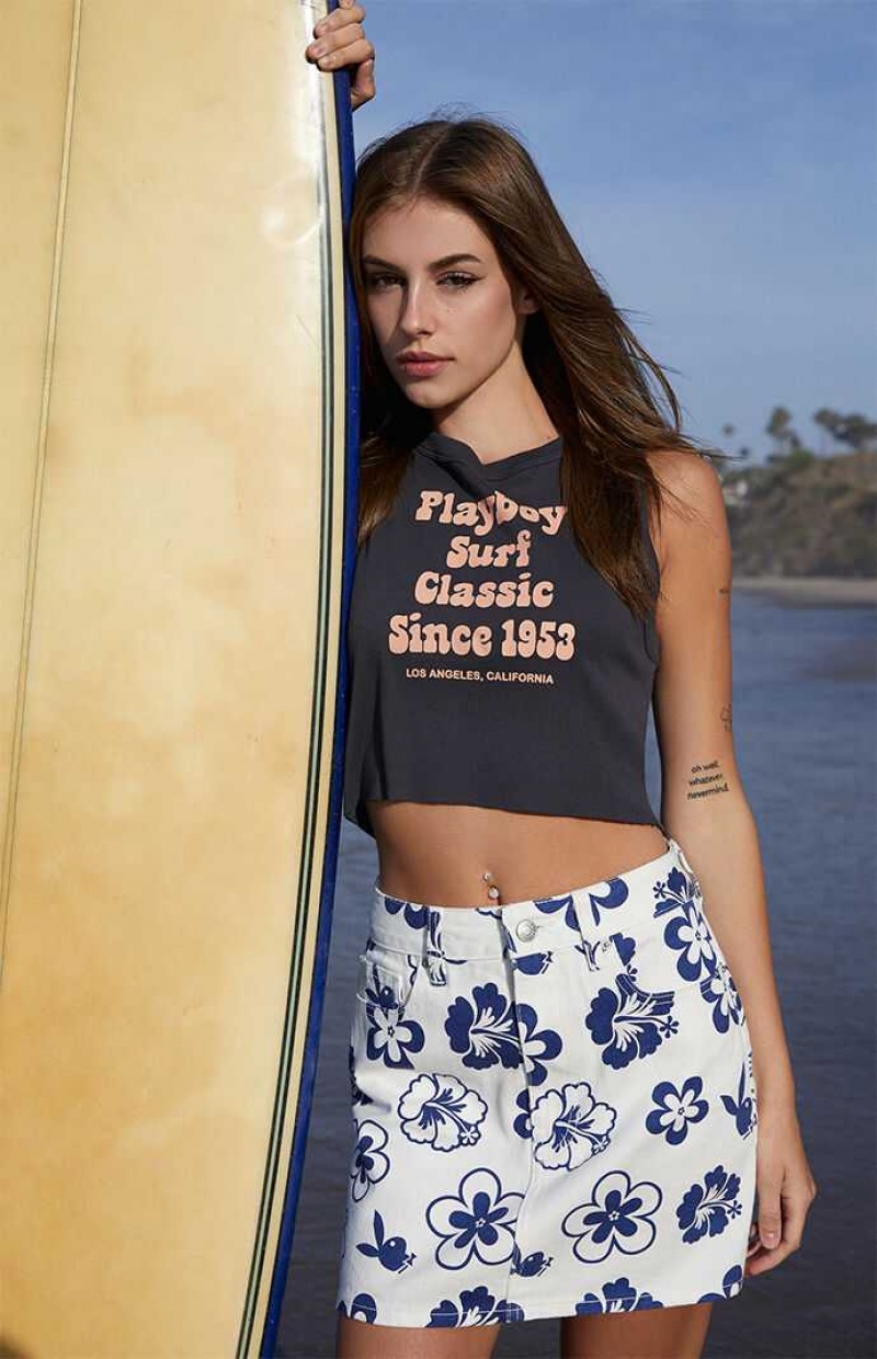 WHITE PacSun Playboy By Classic 5-Pocket Mini Skirt | WJYDEMO-26