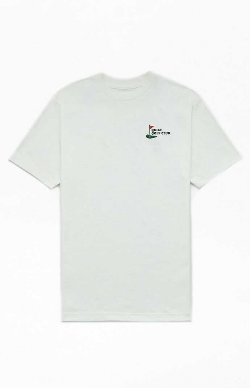 WHITE PacSun QUIET GOLF Premier Greens T-Shirt | CUYARNF-19