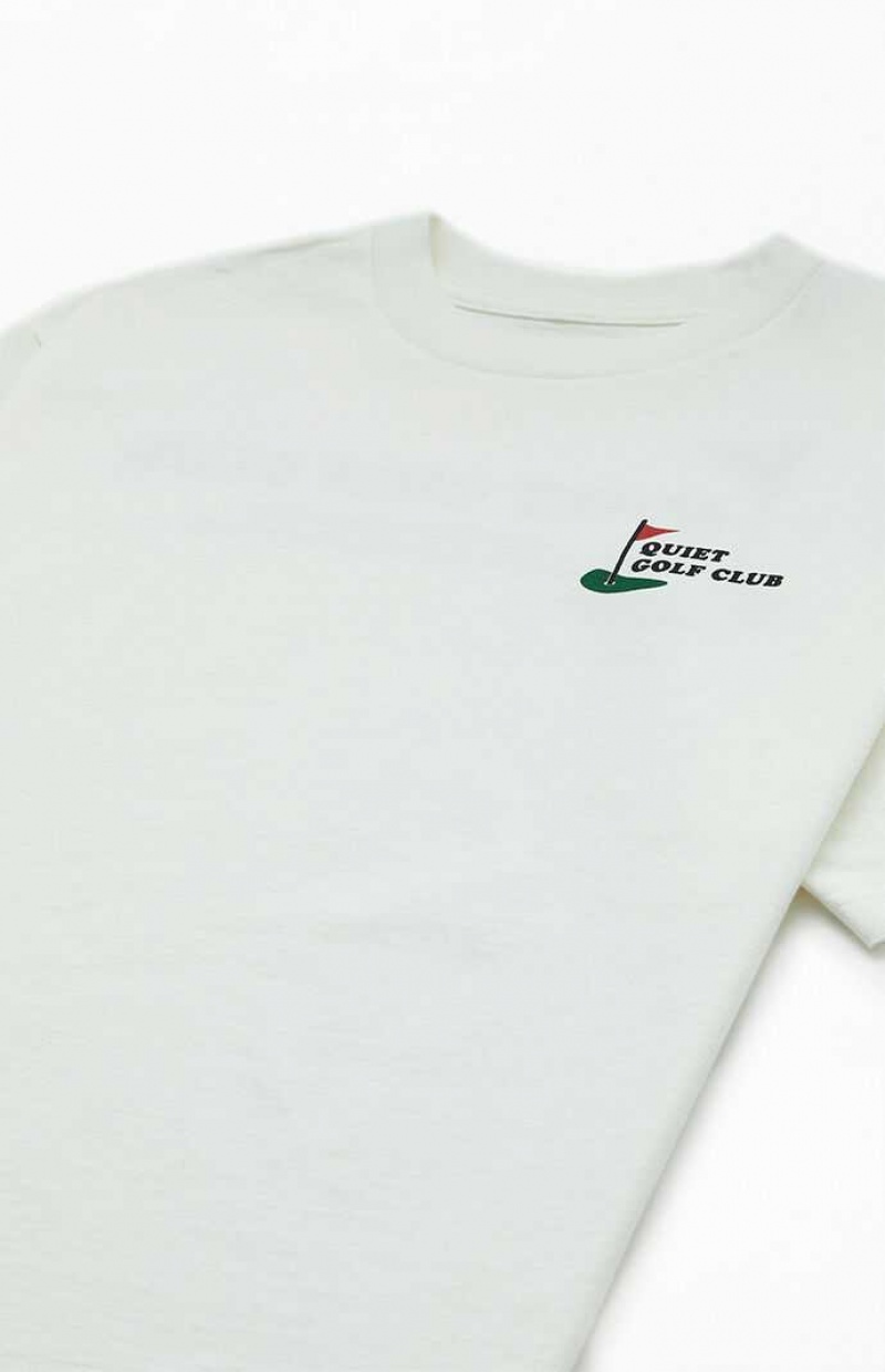 WHITE PacSun QUIET GOLF Premier Greens T-Shirt | CUYARNF-19