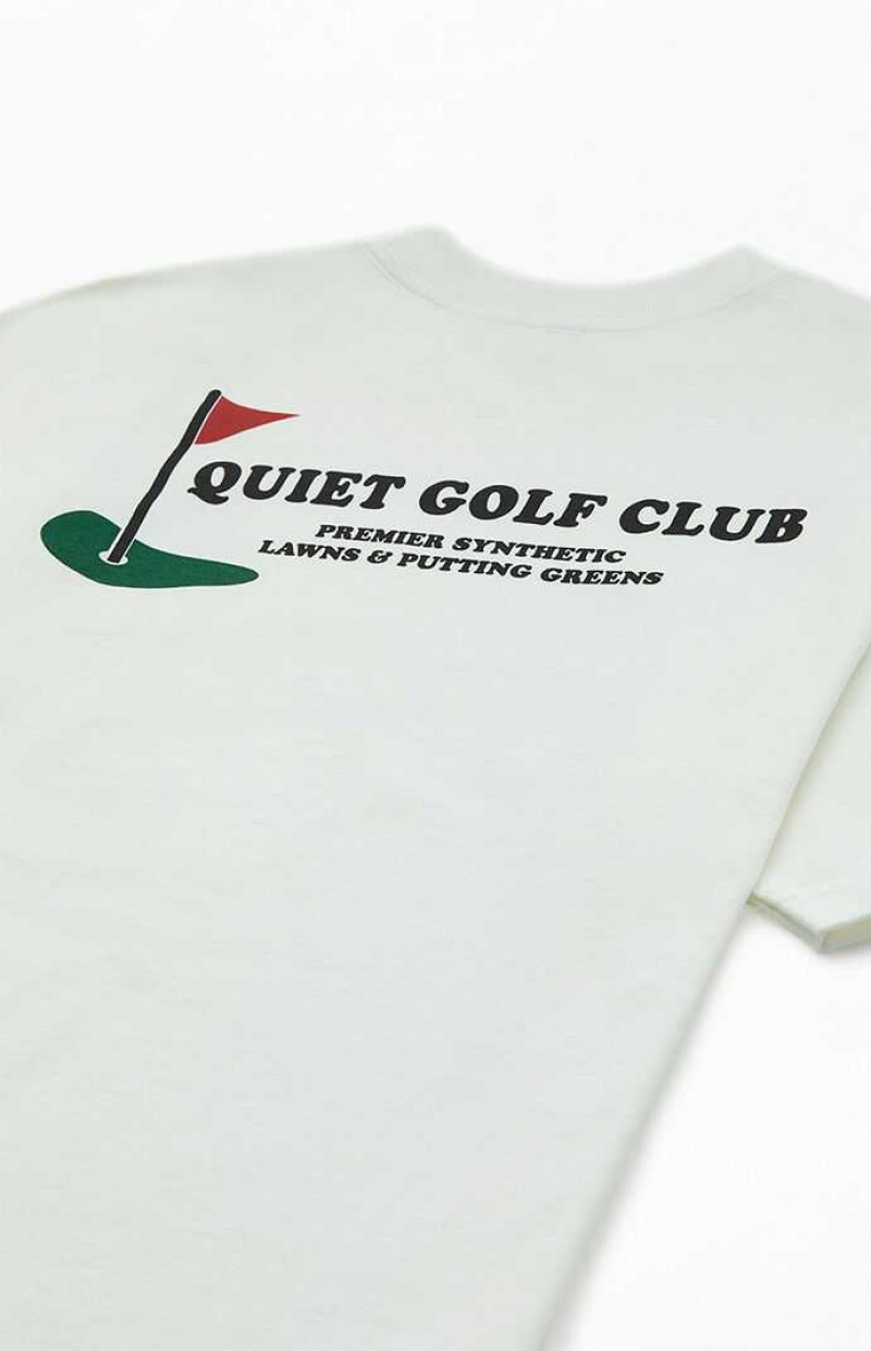 WHITE PacSun QUIET GOLF Premier Greens T-Shirt | CUYARNF-19