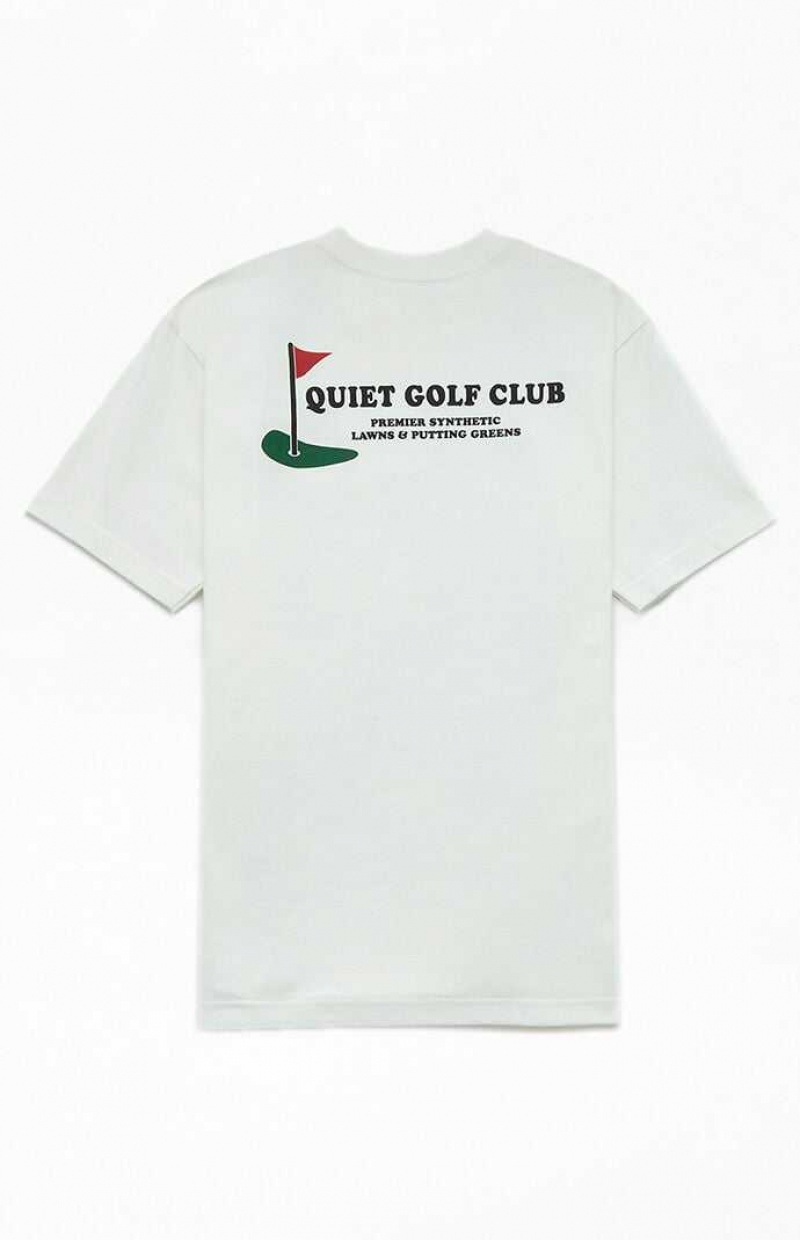 WHITE PacSun QUIET GOLF Premier Greens T-Shirt | CUYARNF-19