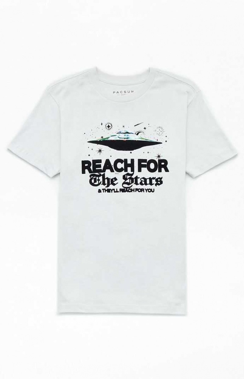 WHITE PacSun Reach For The Stars T-Shirt | TPNVUYB-68