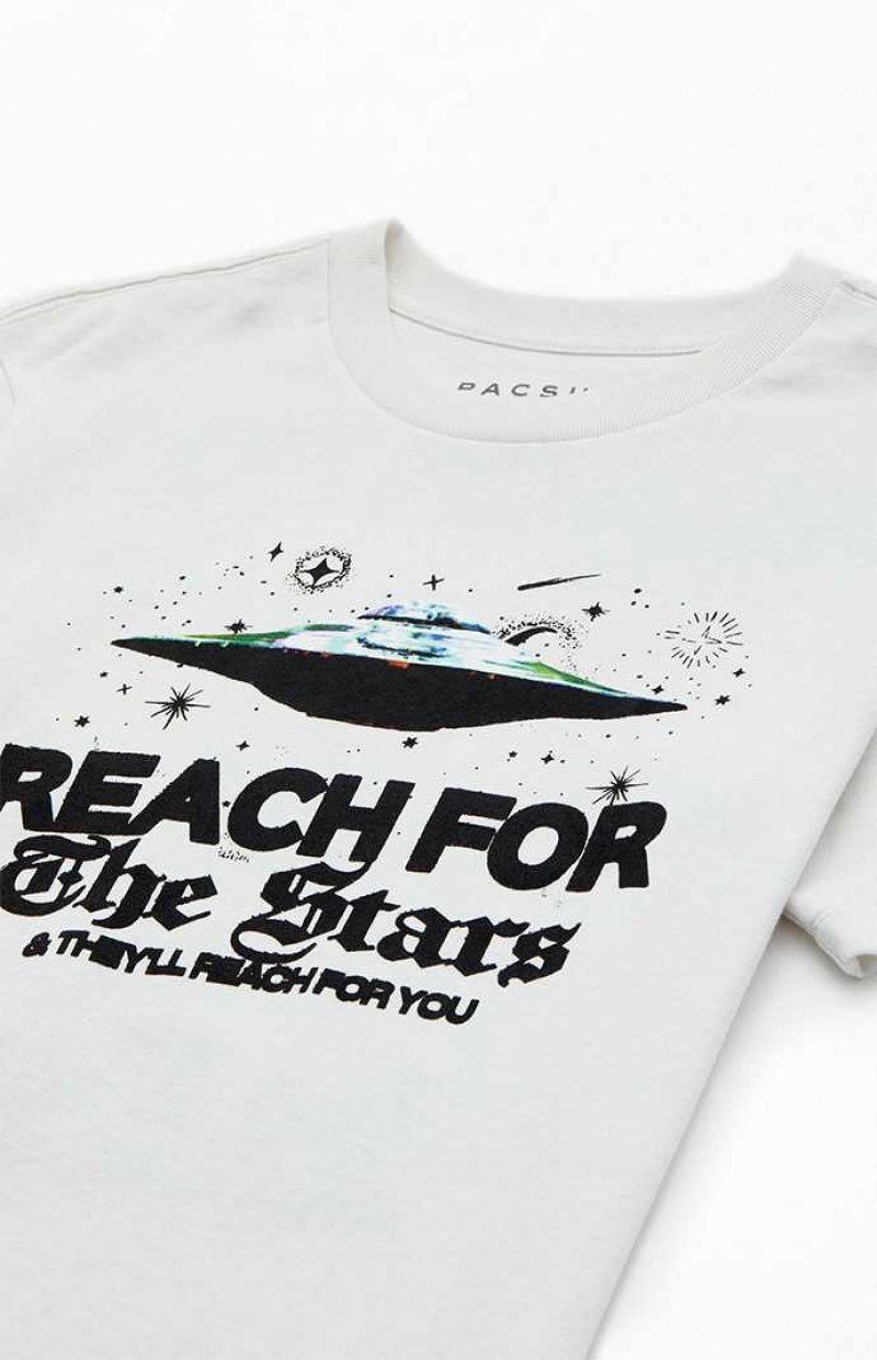 WHITE PacSun Reach For The Stars T-Shirt | TPNVUYB-68