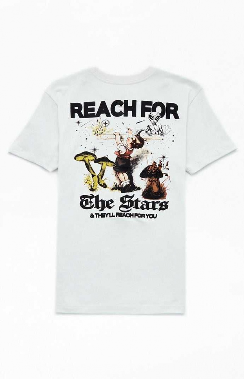 WHITE PacSun Reach For The Stars T-Shirt | TPNVUYB-68