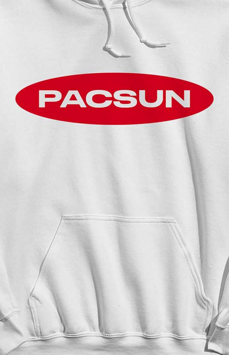 WHITE PacSun Red Eclipse Hoodie | PYOIGQE-94