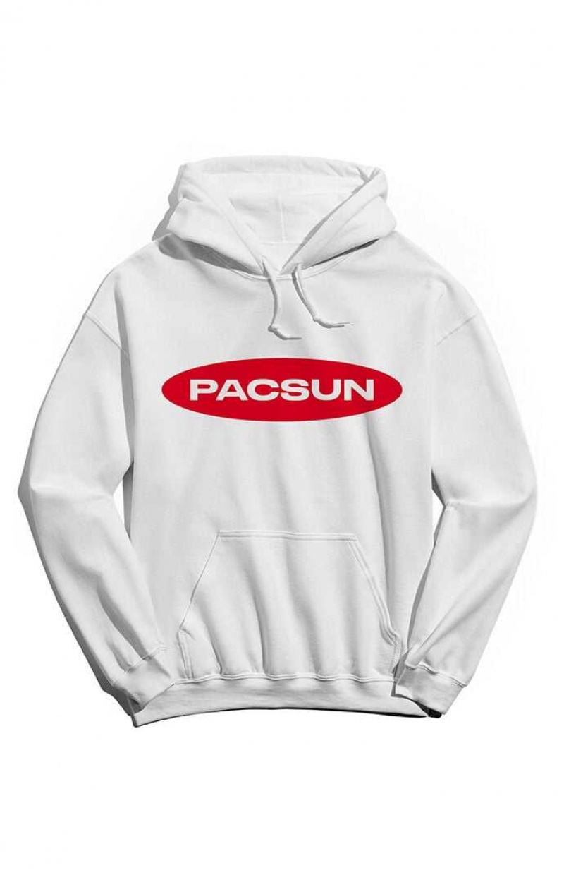 WHITE PacSun Red Eclipse Hoodie | PYOIGQE-94