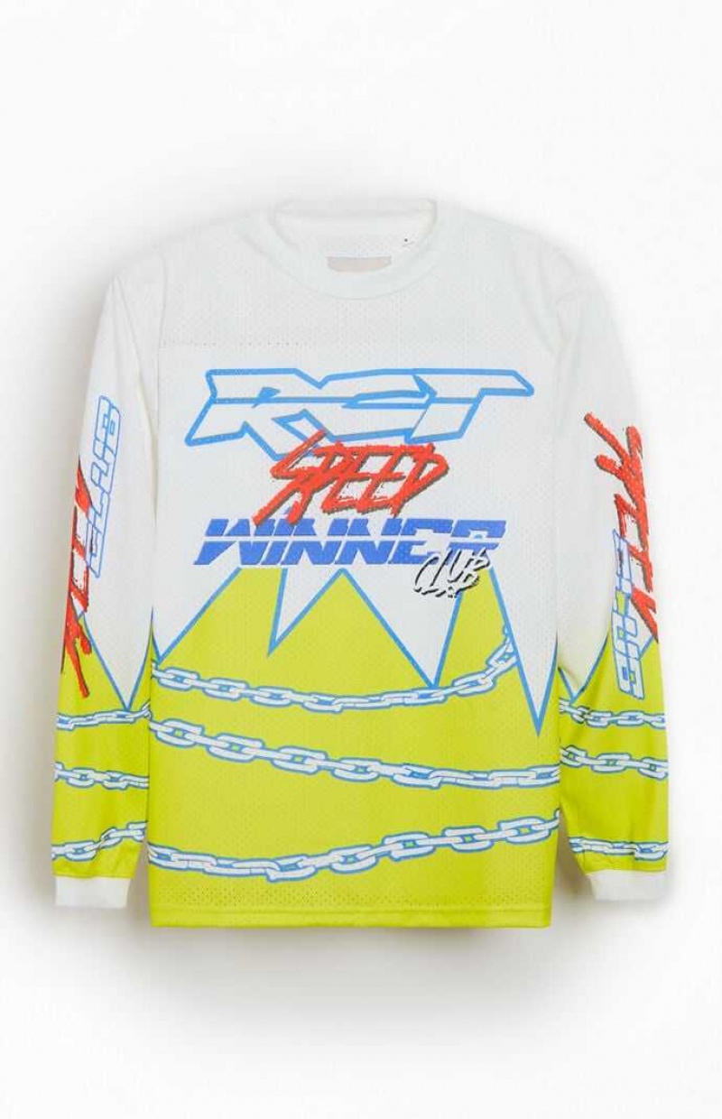 WHITE PacSun Speed Racing Jersey T-Shirt | WQXSPCL-82