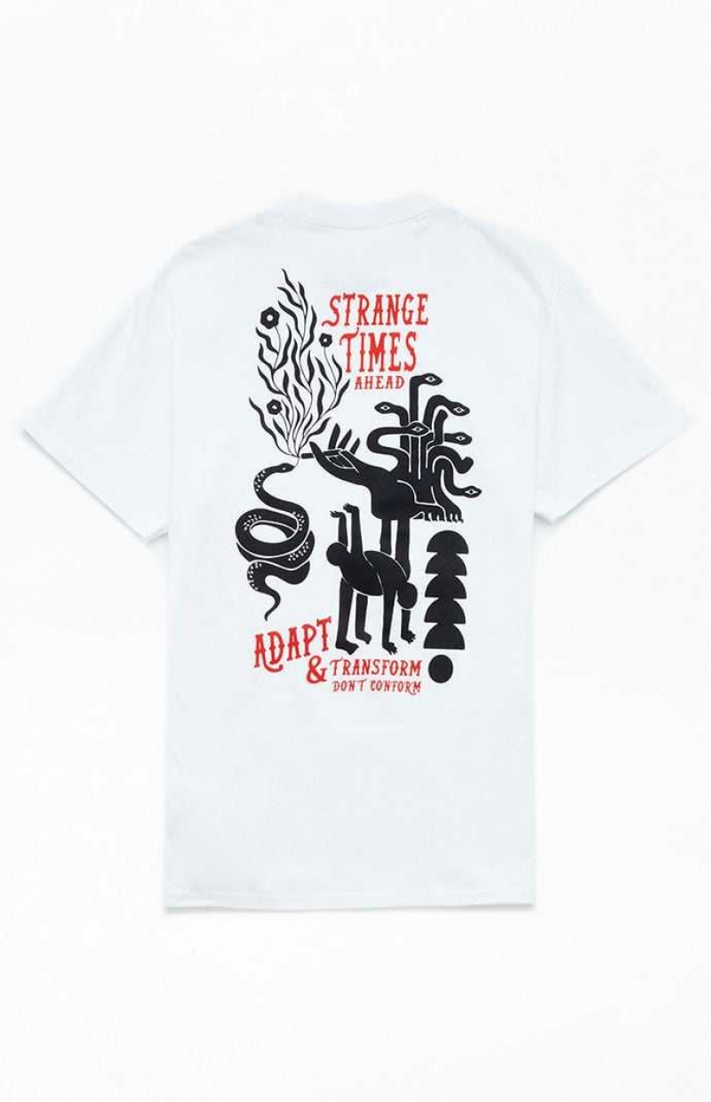 WHITE PacSun Strange Times T-Shirt | IYRMEOT-07