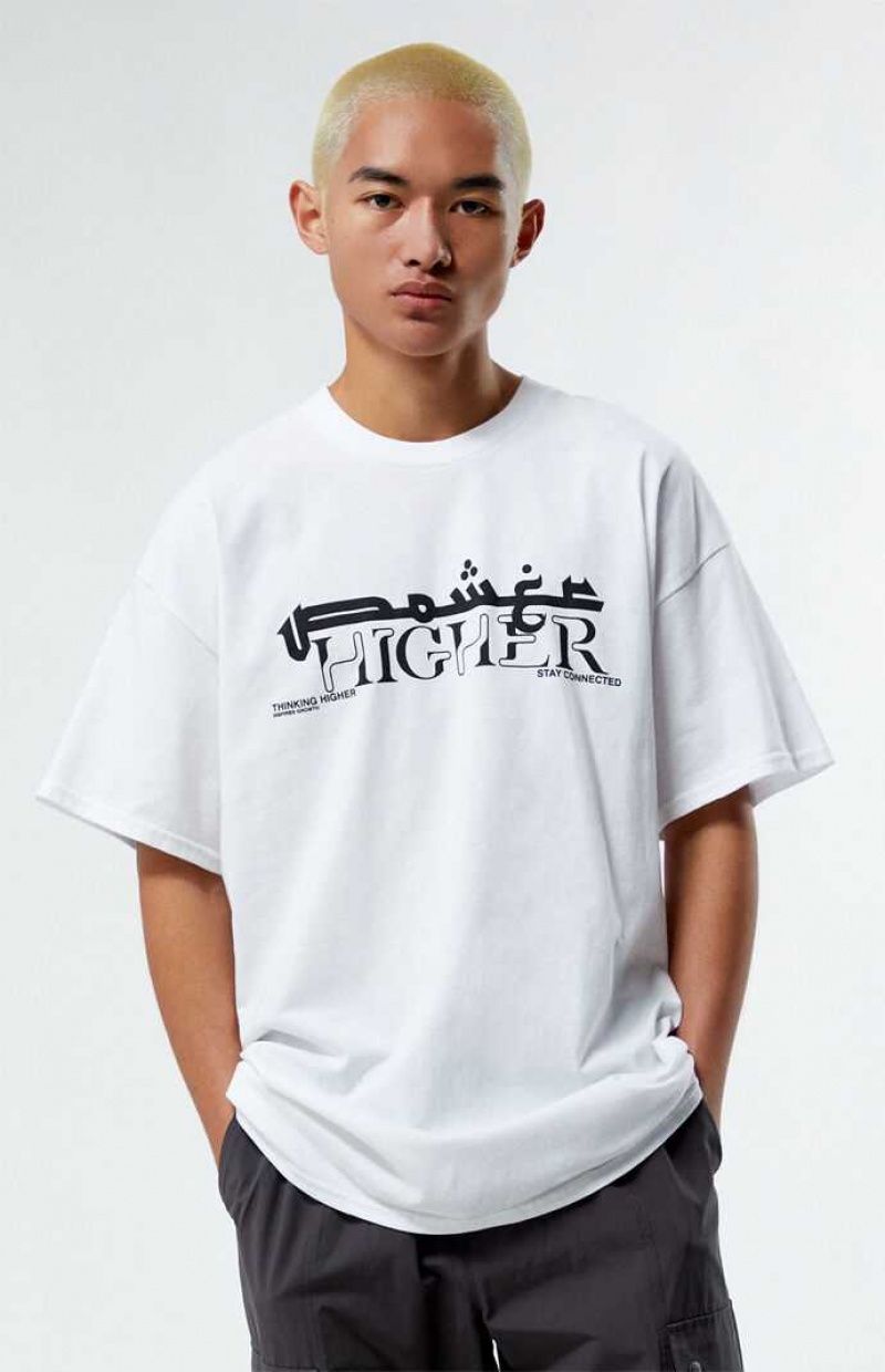 WHITE PacSun Thinking Higher T-Shirt | ZQHWAYI-24