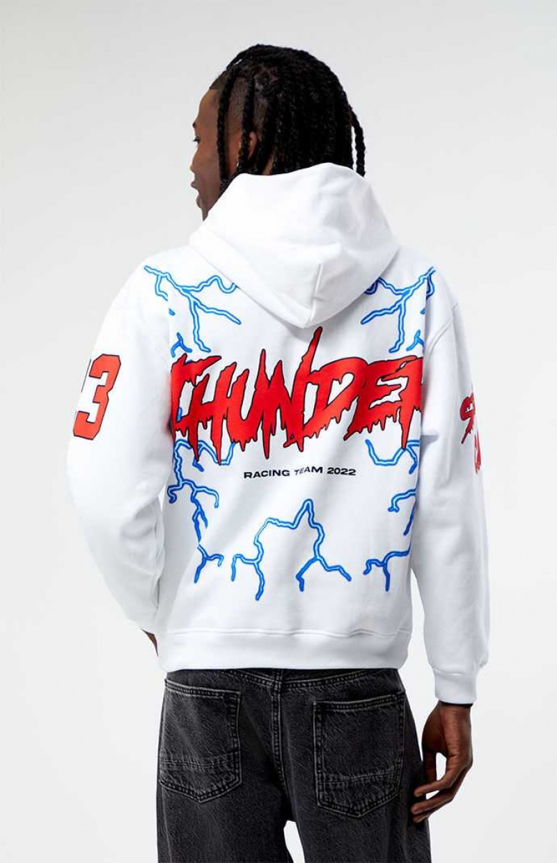 WHITE PacSun Thunder Speed Hoodie | AMIFEGS-48