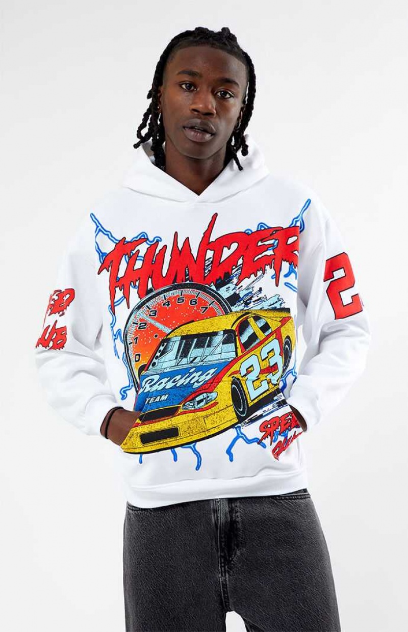 WHITE PacSun Thunder Speed Hoodie | AMIFEGS-48