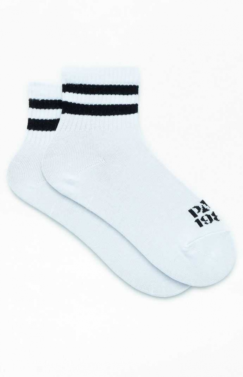 WHITE PacSun Varsity PAC 1980 Quarter Socks | DPBKOIE-30