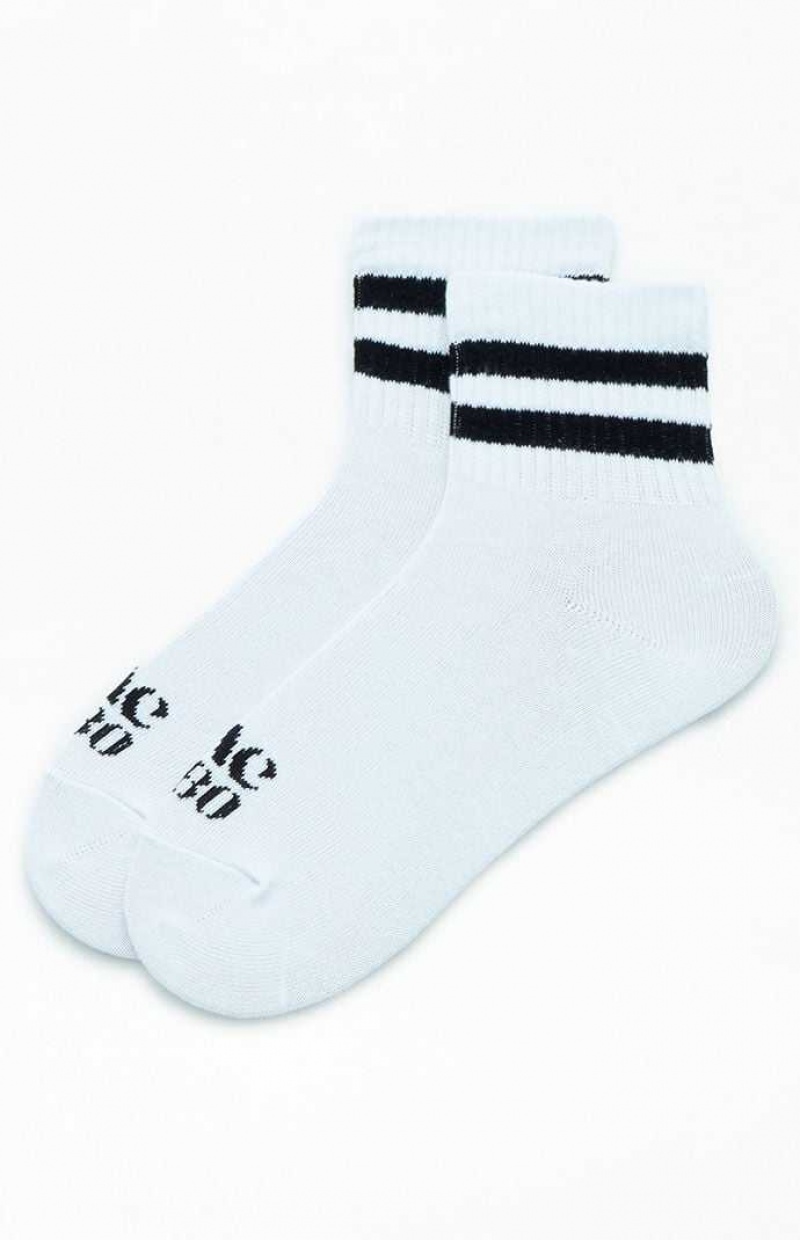 WHITE PacSun Varsity PAC 1980 Quarter Socks | DPBKOIE-30