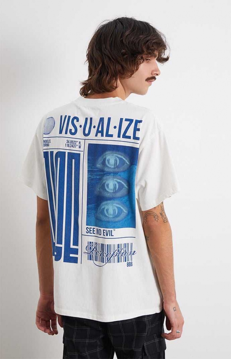 WHITE PacSun Visualize Oversized T-Shirt | SVKTEQB-79