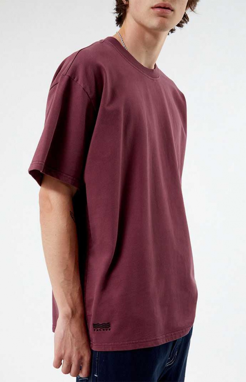 WINE PacSun Wine Oversized Terry T-Shirt | NEGALVO-78