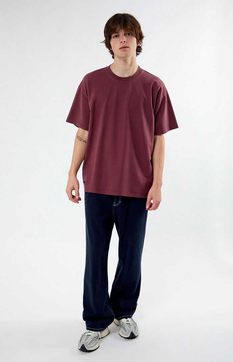 WINE PacSun Wine Oversized Terry T-Shirt | NEGALVO-78