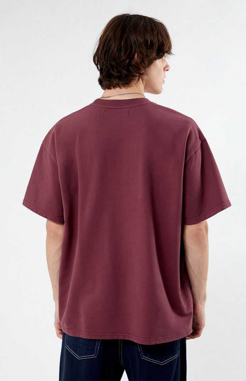 WINE PacSun Wine Oversized Terry T-Shirt | NEGALVO-78