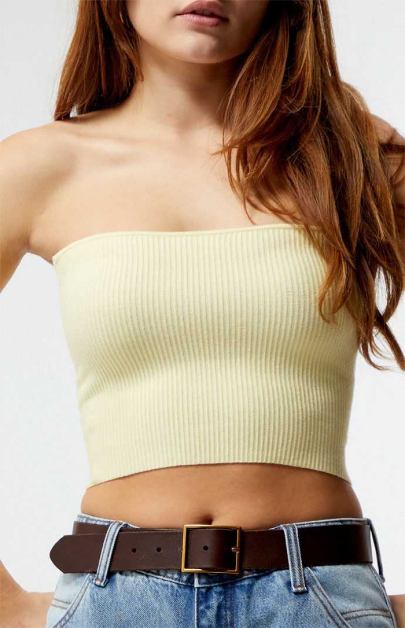 YELLOW PacSun Basic Sweater Tube Top | UMXCGNL-50