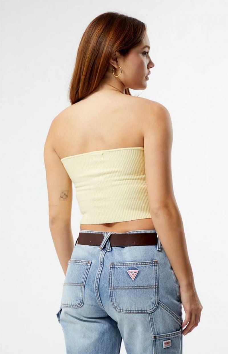 YELLOW PacSun Basic Sweater Tube Top | UMXCGNL-50