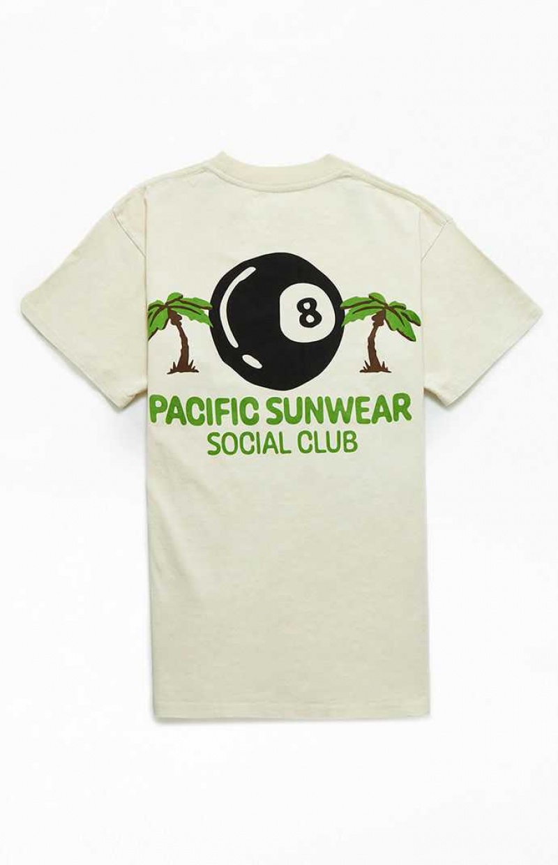 YELLOW PacSun Pacific Sunwear Social Club T-Shirt | SHGJVUI-21