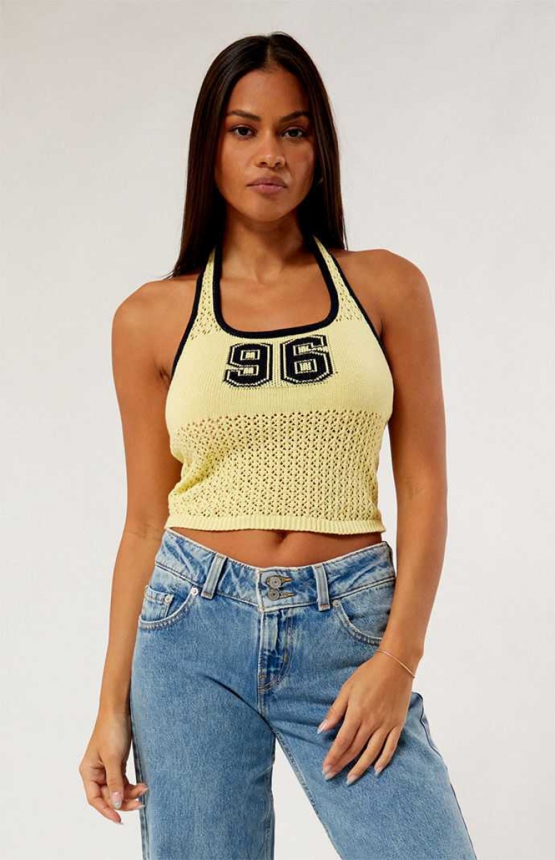 YELLOW PacSun Payton Sweater Tank Top | LYZUTQB-32