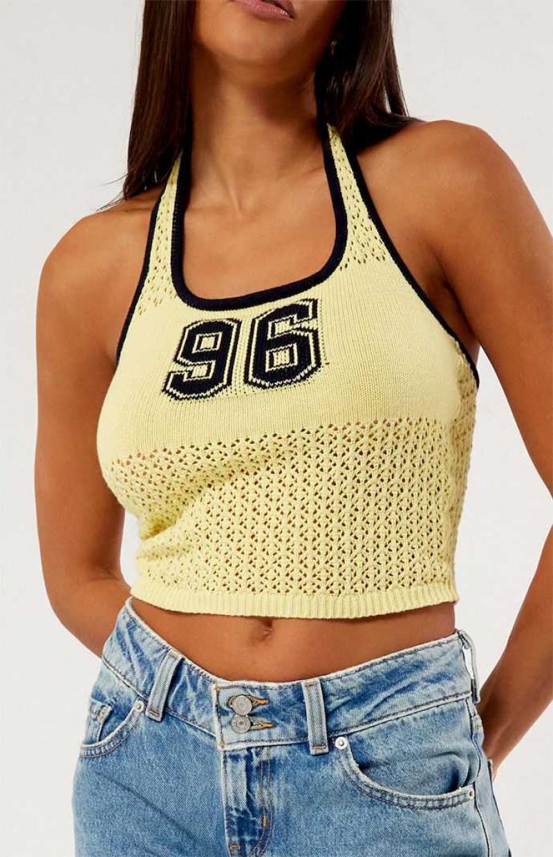 YELLOW PacSun Payton Sweater Tank Top | LYZUTQB-32